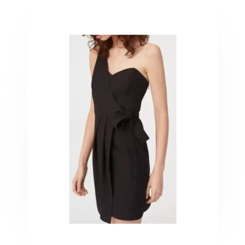 Club Monaco Japera One Shoulder Cocktail Mini Dress Black Size 00